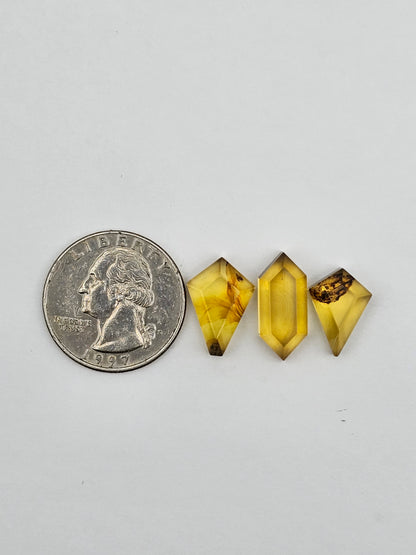 Amber half faceted set