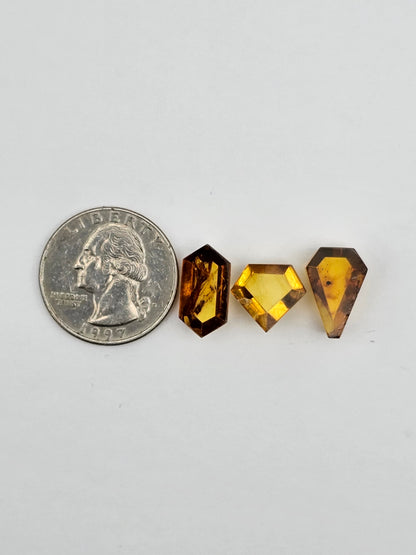 Amber half faceted set