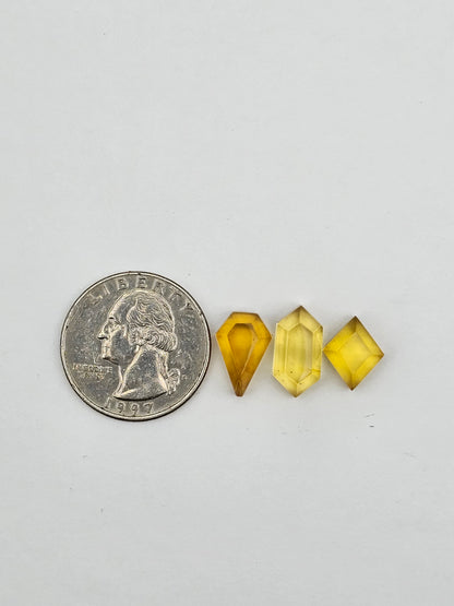 Amber half faceted set