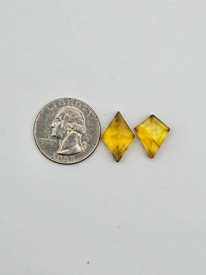 Amber half faceted set