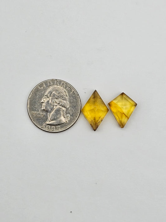 Amber half faceted set