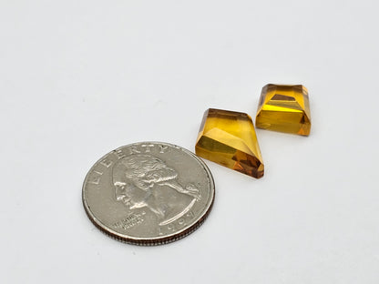 Amber half faceted set