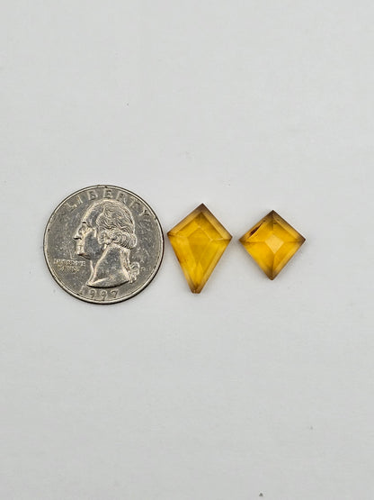 Amber half faceted set