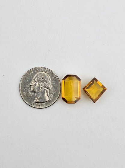 Amber half faceted set