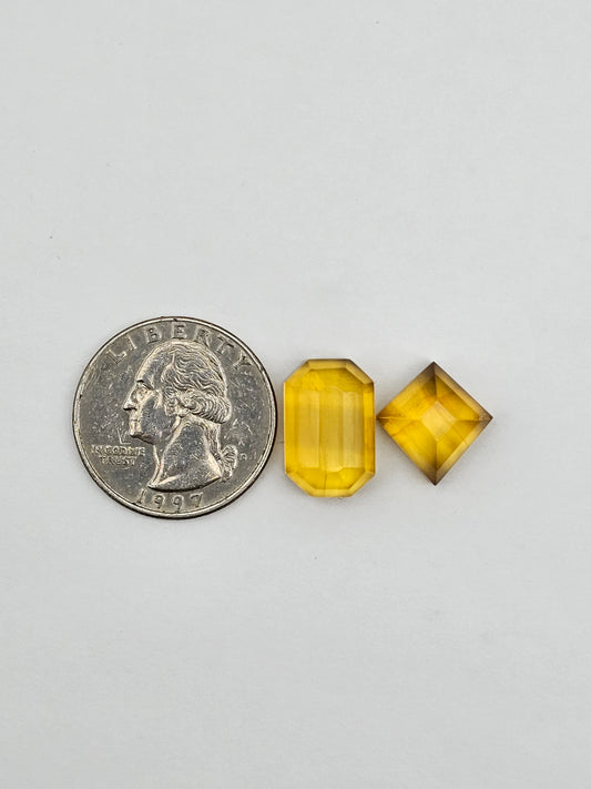 Amber half faceted set