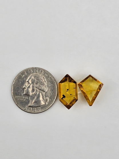 Amber half faceted set