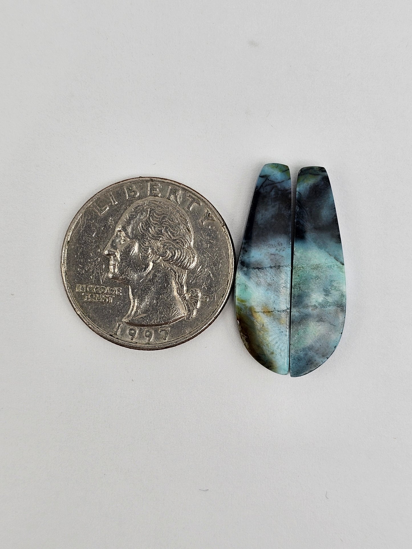 Chrysocolla Cabochon Pair