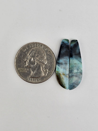 Chrysocolla Cabochon Pair