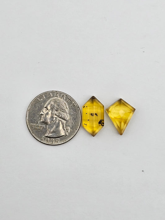 Amber half faceted set