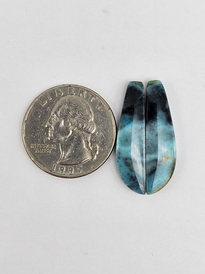 Chrysocolla Cabochon Pair