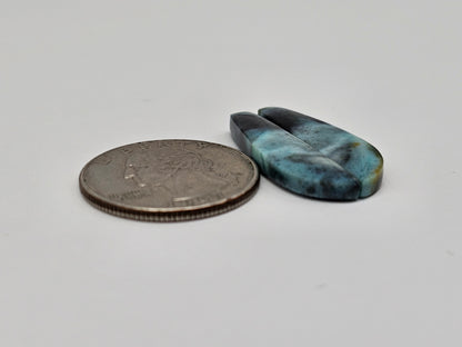 Chrysocolla Cabochon Pair