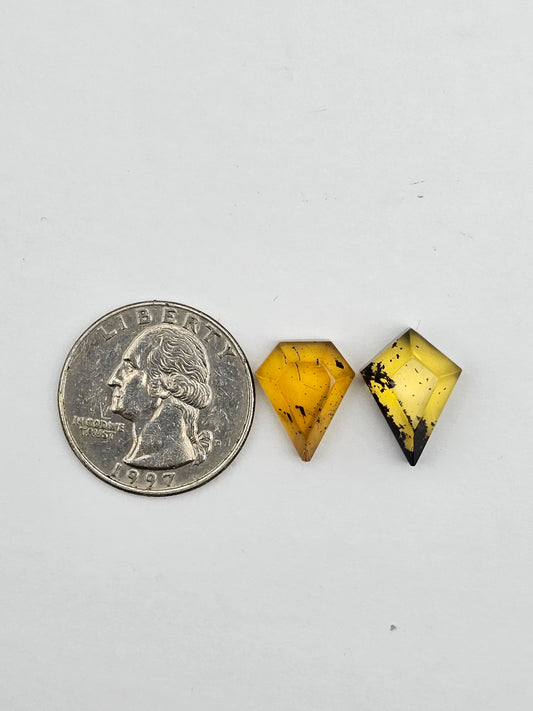 Amber half faceted set