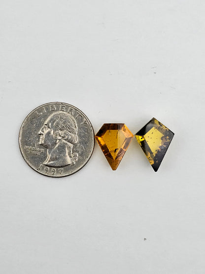 Amber half faceted set