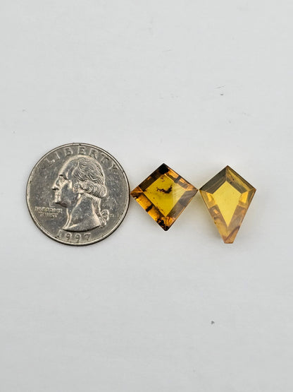 Amber half faceted set