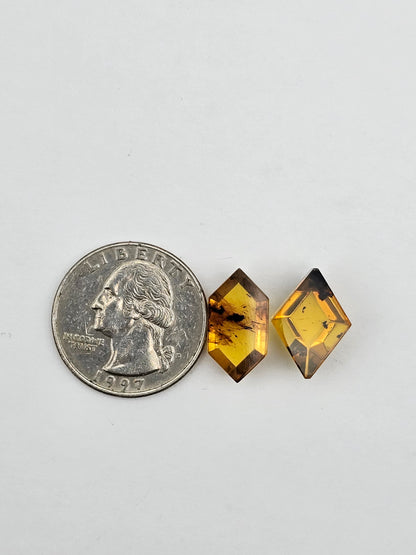 Amber half faceted set