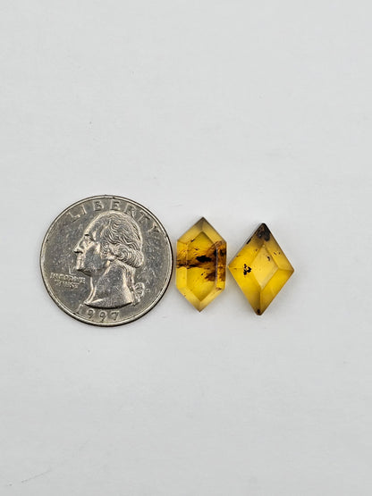 Amber half faceted set
