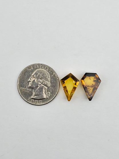Amber half faceted set