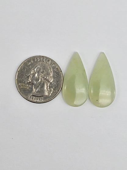 Jade Cabochon Pair