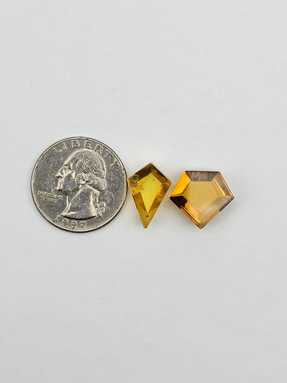 Amber half faceted set