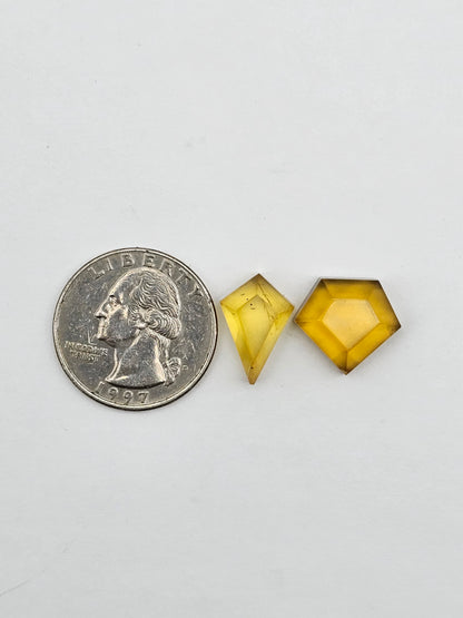 Amber half faceted set