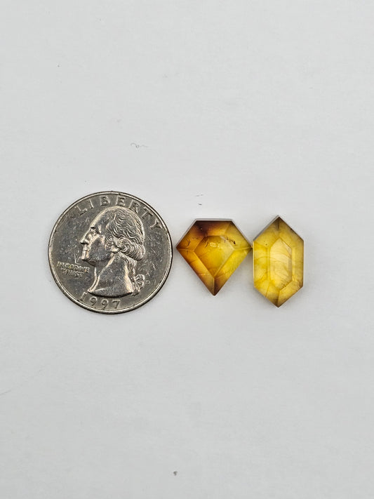 Amber half faceted set
