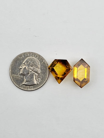 Amber half faceted set