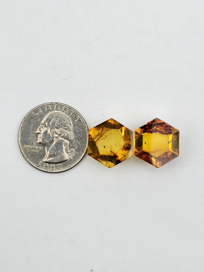 Amber half faceted set