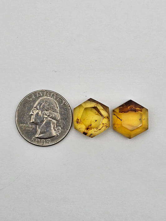 Amber half faceted set