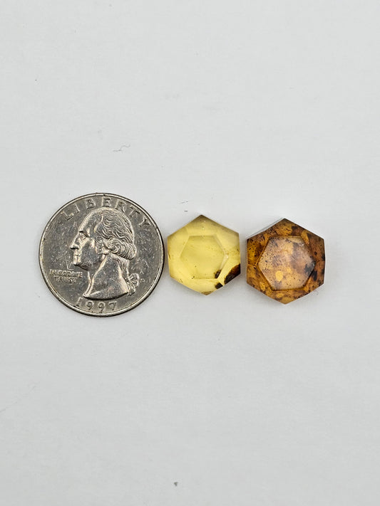 Amber half faceted set