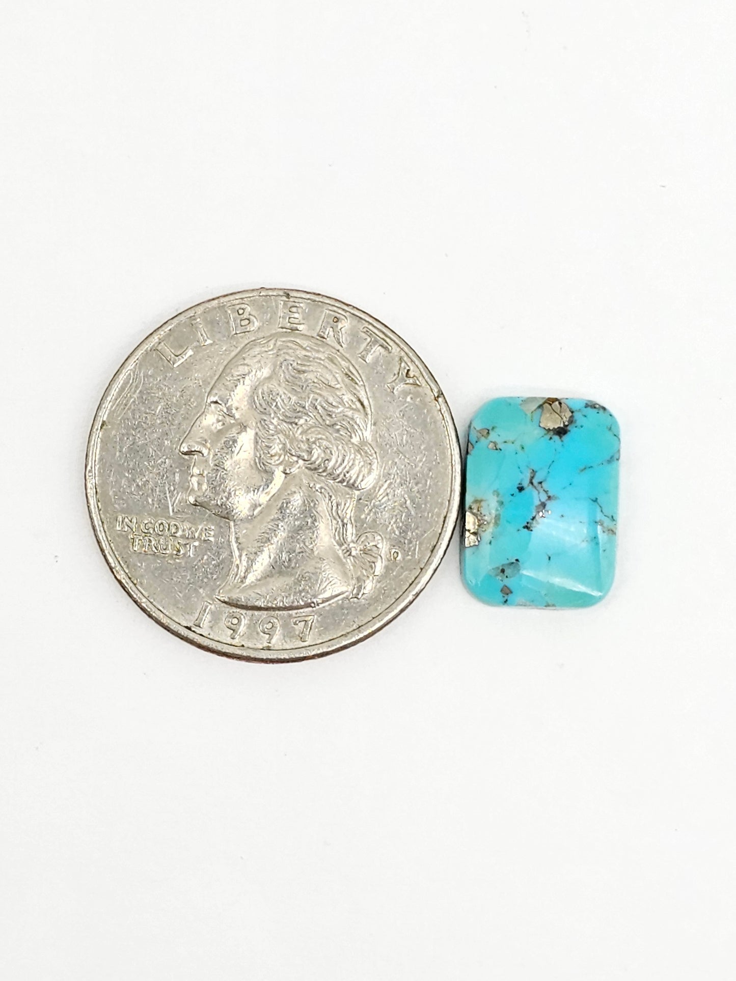 Mexican Turquoise Cabochon with Pyrite | Artisan Cut Gemstone