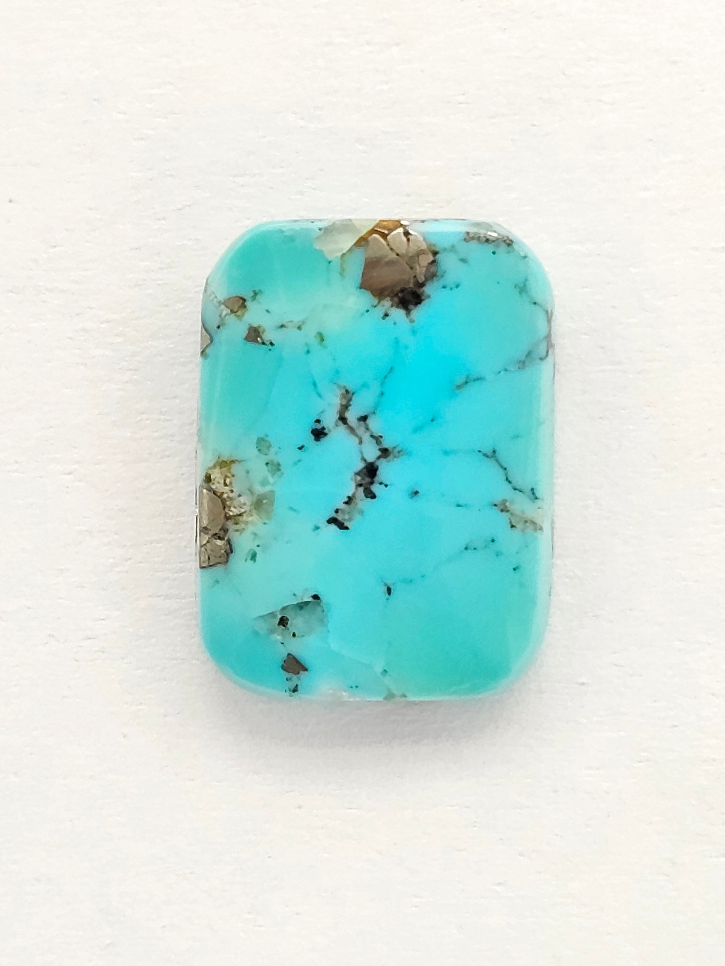 Mexican Turquoise Cabochon with Pyrite | Artisan Cut Gemstone