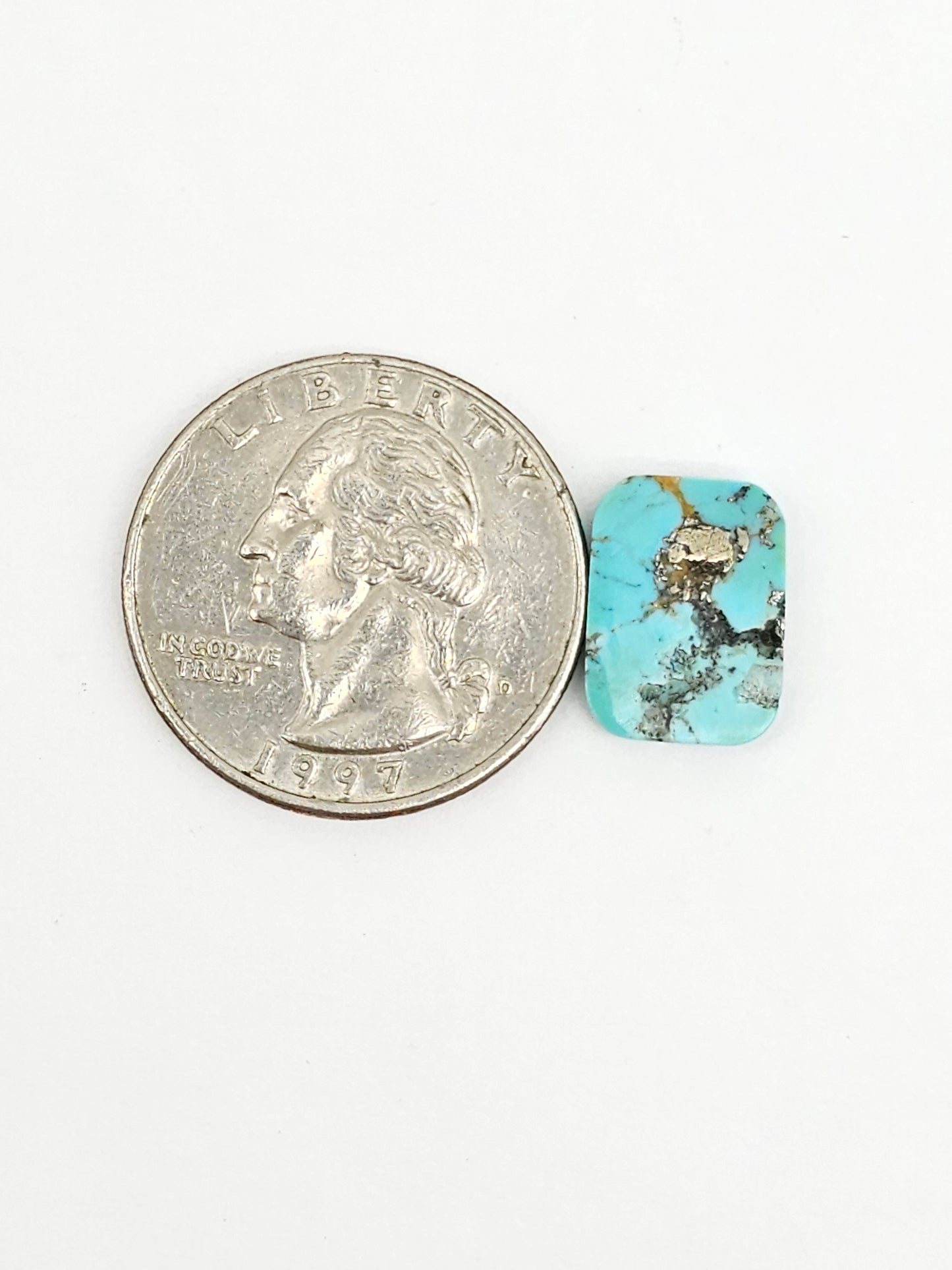 Mexican Turquoise Cabochon with Pyrite | Artisan Cut Gemstone