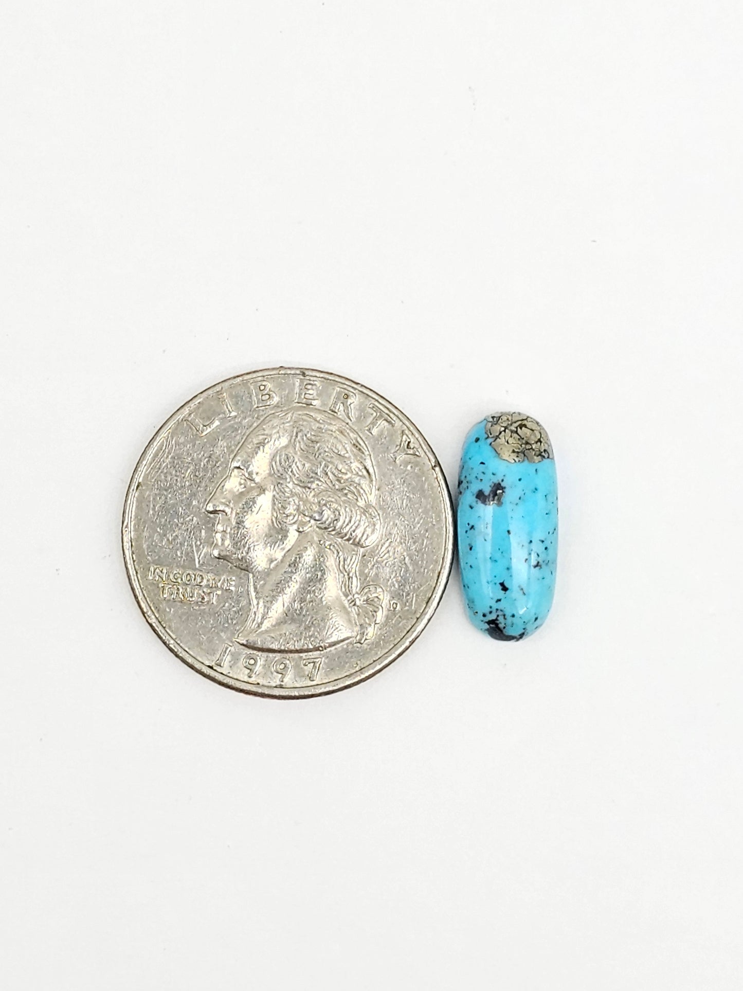 Mexican Turquoise Cabochon with Pyrite | Artisan Cut Gemstone