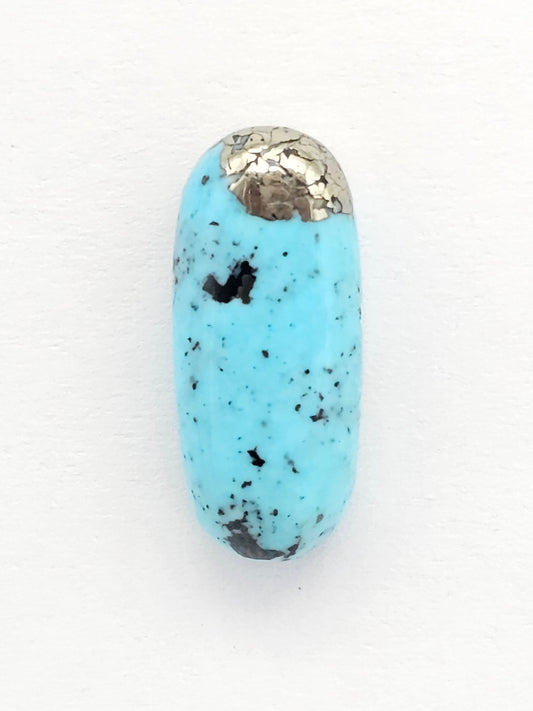 Mexican Turquoise Cabochon with Pyrite | Artisan Cut Gemstone
