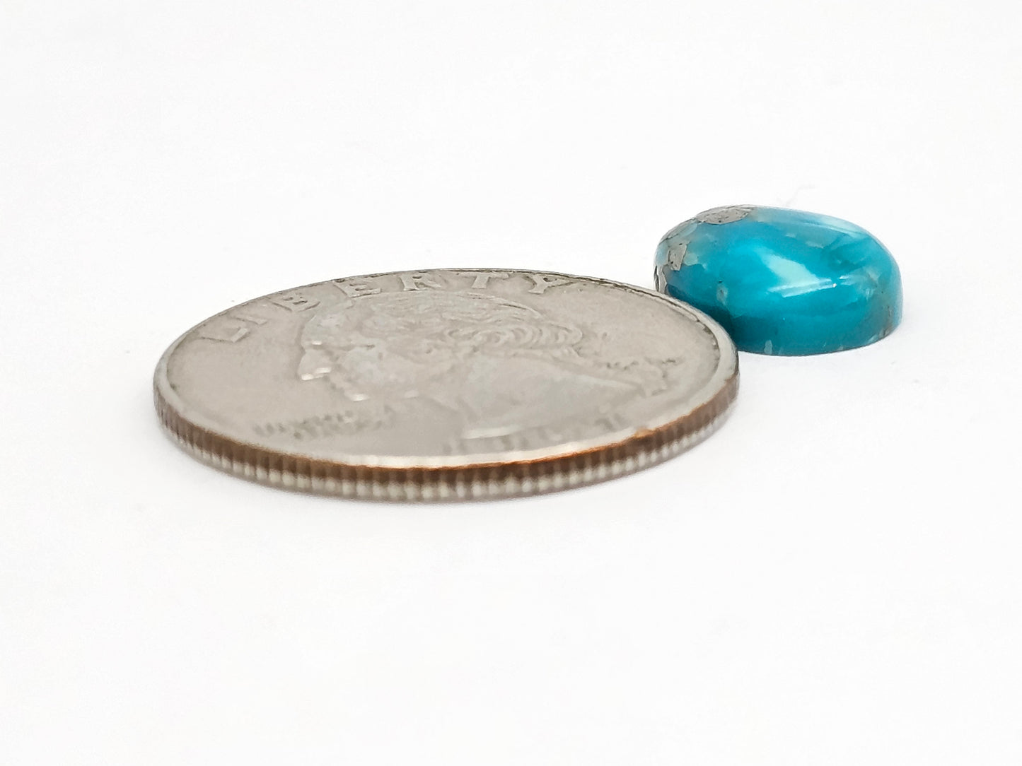 Mexican Turquoise Cabochon with Pyrite | Artisan Cut Gemstone