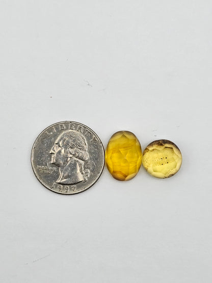 Amber half faceted set