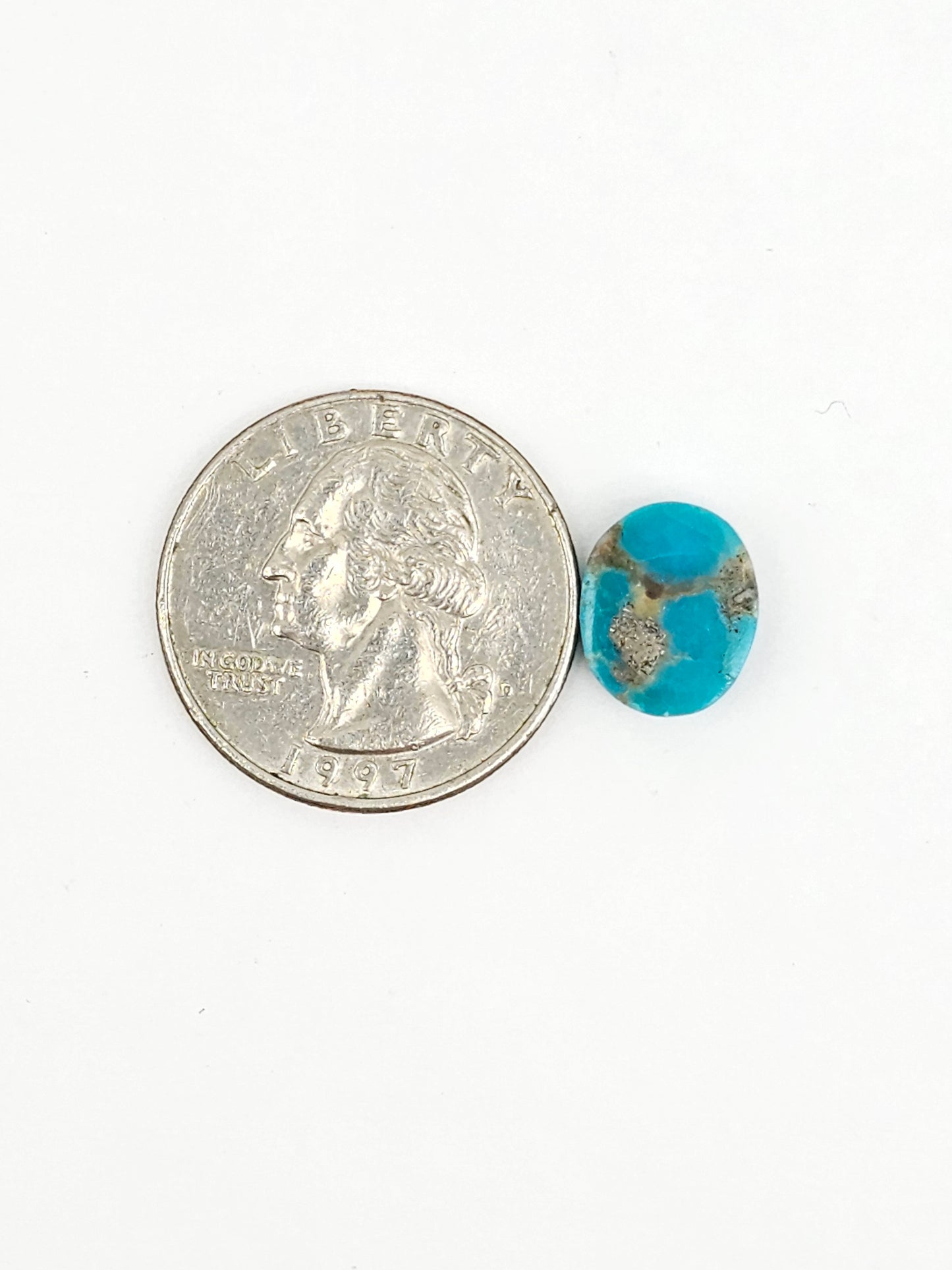Mexican Turquoise Cabochon with Pyrite | Artisan Cut Gemstone