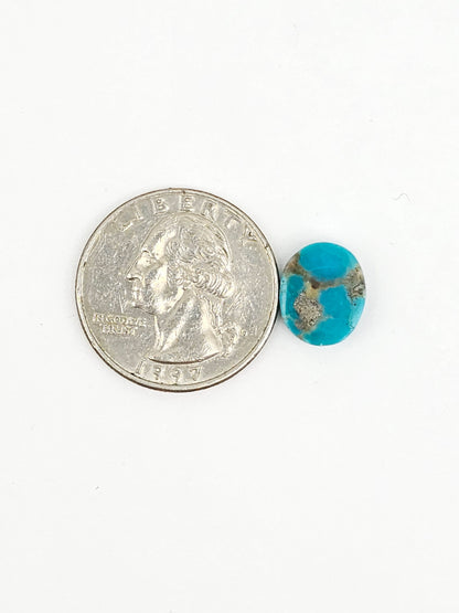 Mexican Turquoise Cabochon with Pyrite | Artisan Cut Gemstone