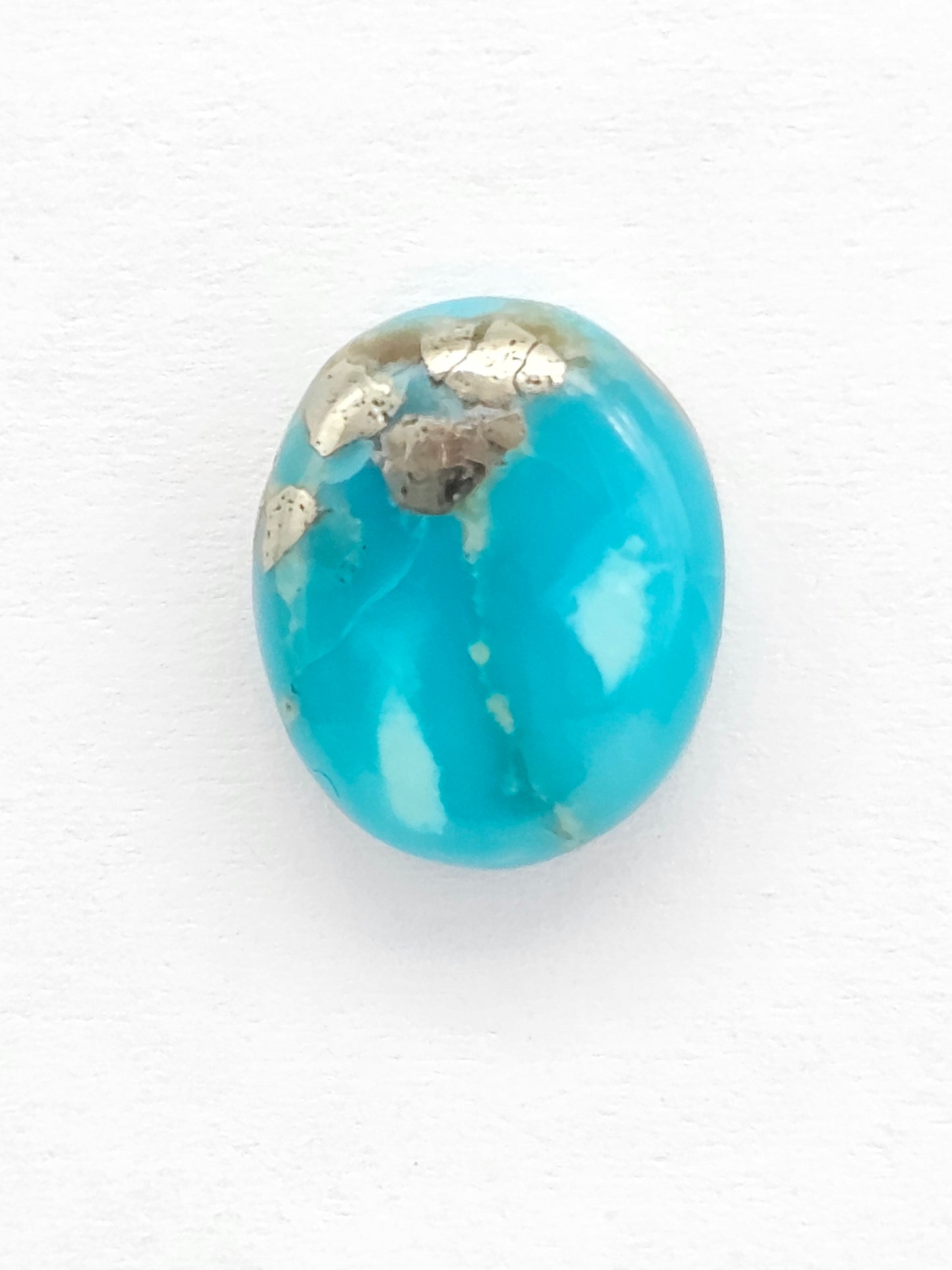 Mexican Turquoise Cabochon with Pyrite | Artisan Cut Gemstone