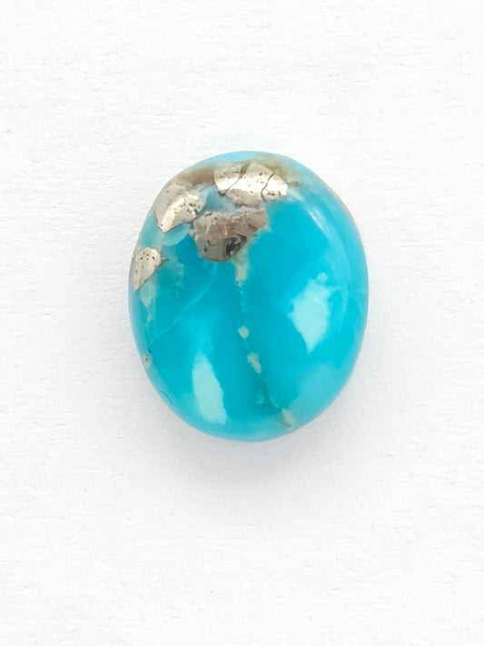 Mexican Turquoise Cabochon with Pyrite | Artisan Cut Gemstone