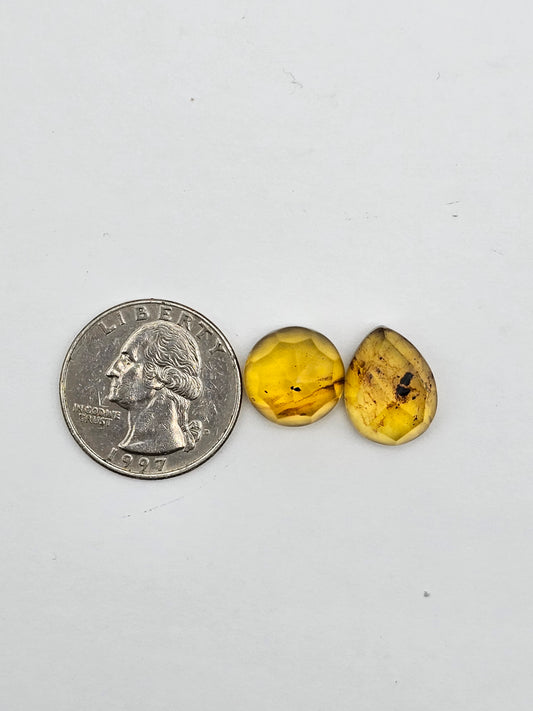 Amber half faceted set