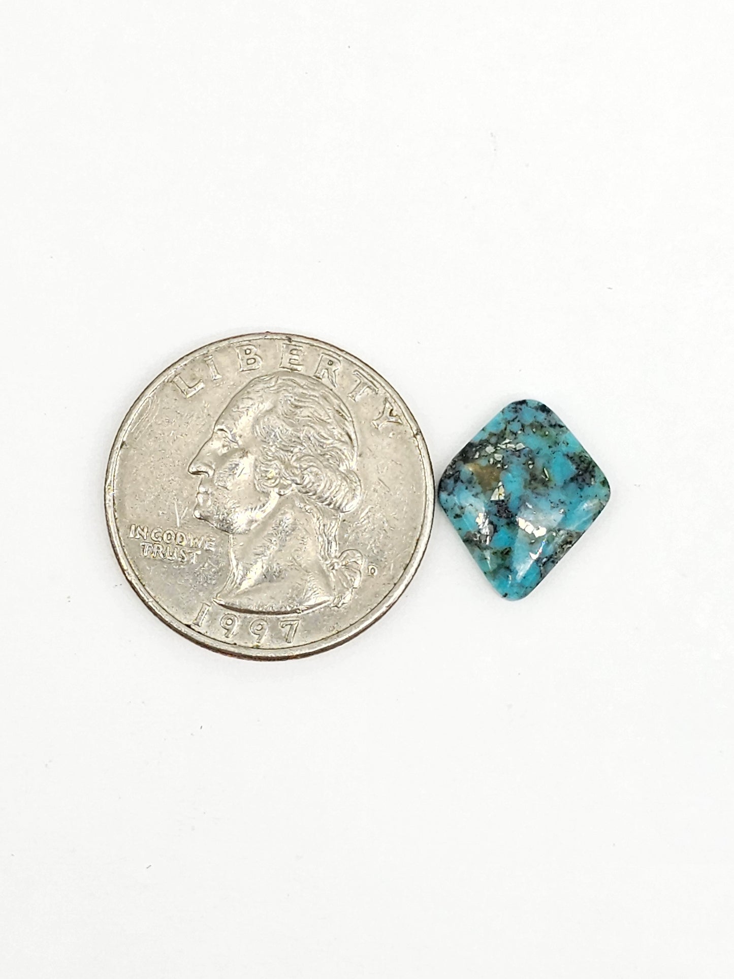 Mexican Turquoise Cabochon with Pyrite | Artisan Cut Gemstone