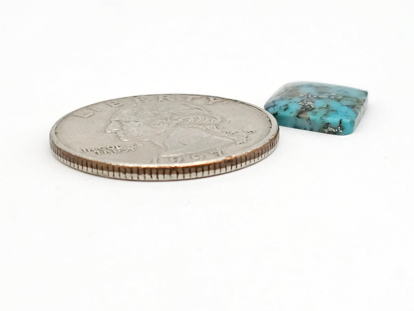 Mexican Turquoise Cabochon with Pyrite | Artisan Cut Gemstone