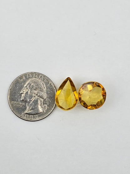 Amber half faceted set