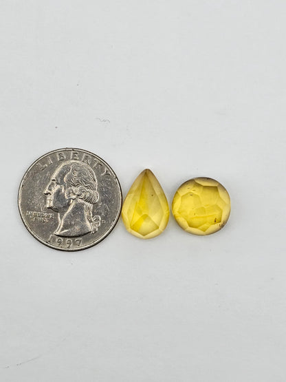 Amber half faceted set