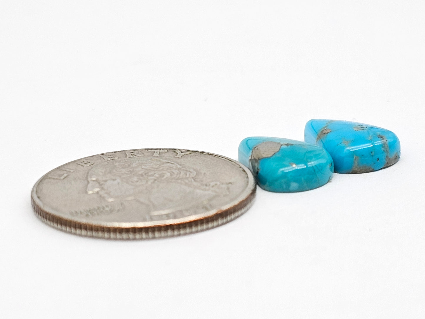 Mexican Turquoise Cabochon with Pyrite | Artisan Cut Gemstone