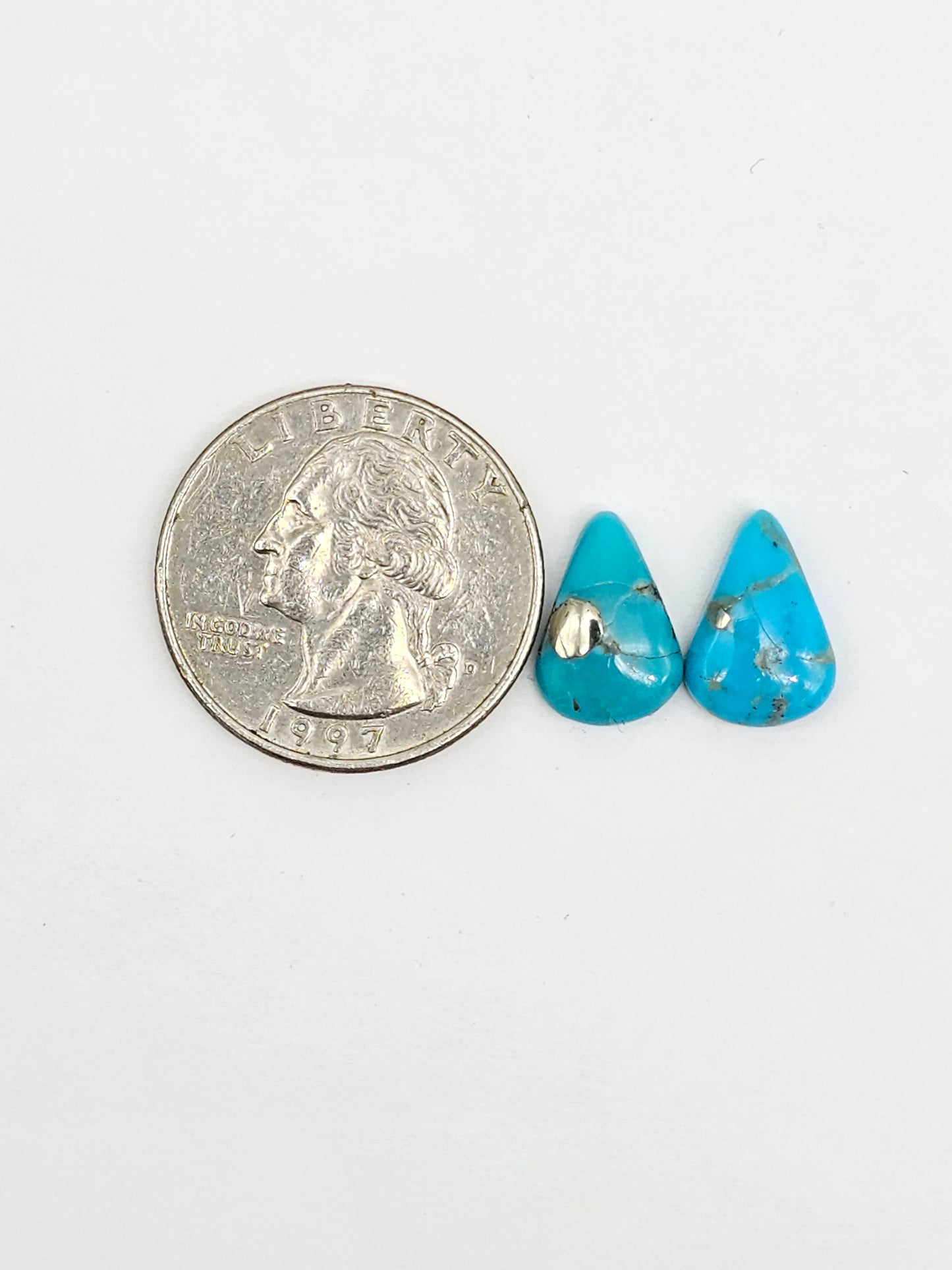 Mexican Turquoise Cabochon with Pyrite | Artisan Cut Gemstone
