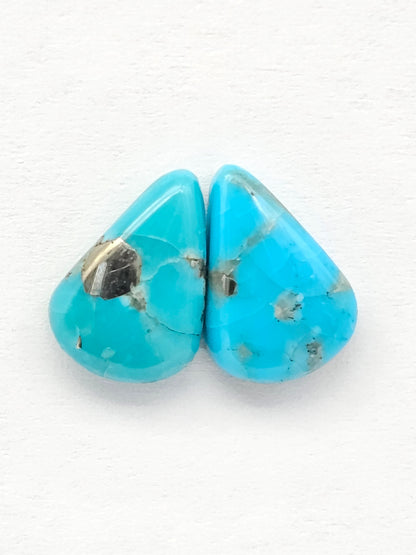 Mexican Turquoise Cabochon with Pyrite | Artisan Cut Gemstone