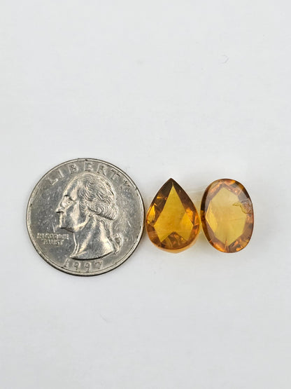 Amber half faceted set