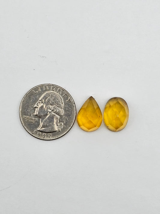 Amber half faceted set